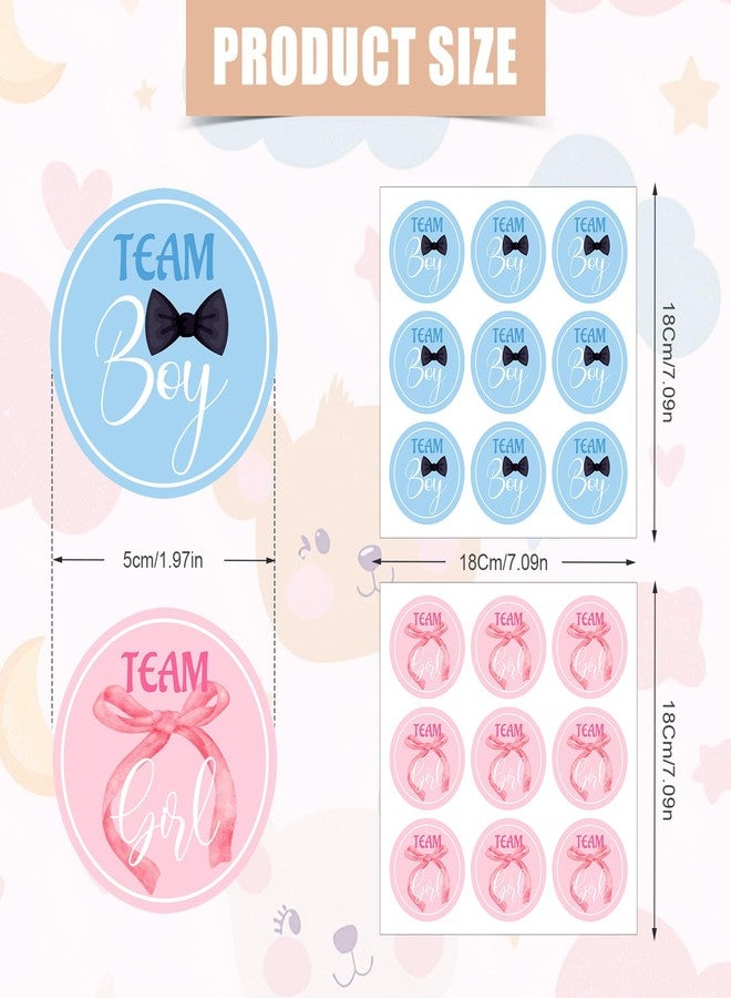 XIHIRCD 54 قطعة من ملصقات الكشف عن جنس المولود، ملصقات صغيرة زرقاء وردية لفريق الأولاد والبنات، ملصقات ذاتية اللصق للكشف عن جنس المولود لألعاب سجل القصاصات وهدايا حفلات استقبال المولود وتزيينها (نمط دائري) - Image 2